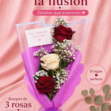 Bouquet de 3 rosas