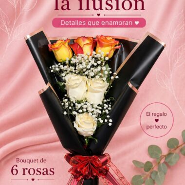 Bouquet de 6 rosas