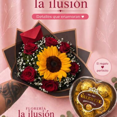 Ramo L + chololate corazón