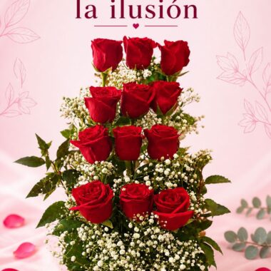 Arreglo de 12 rosas